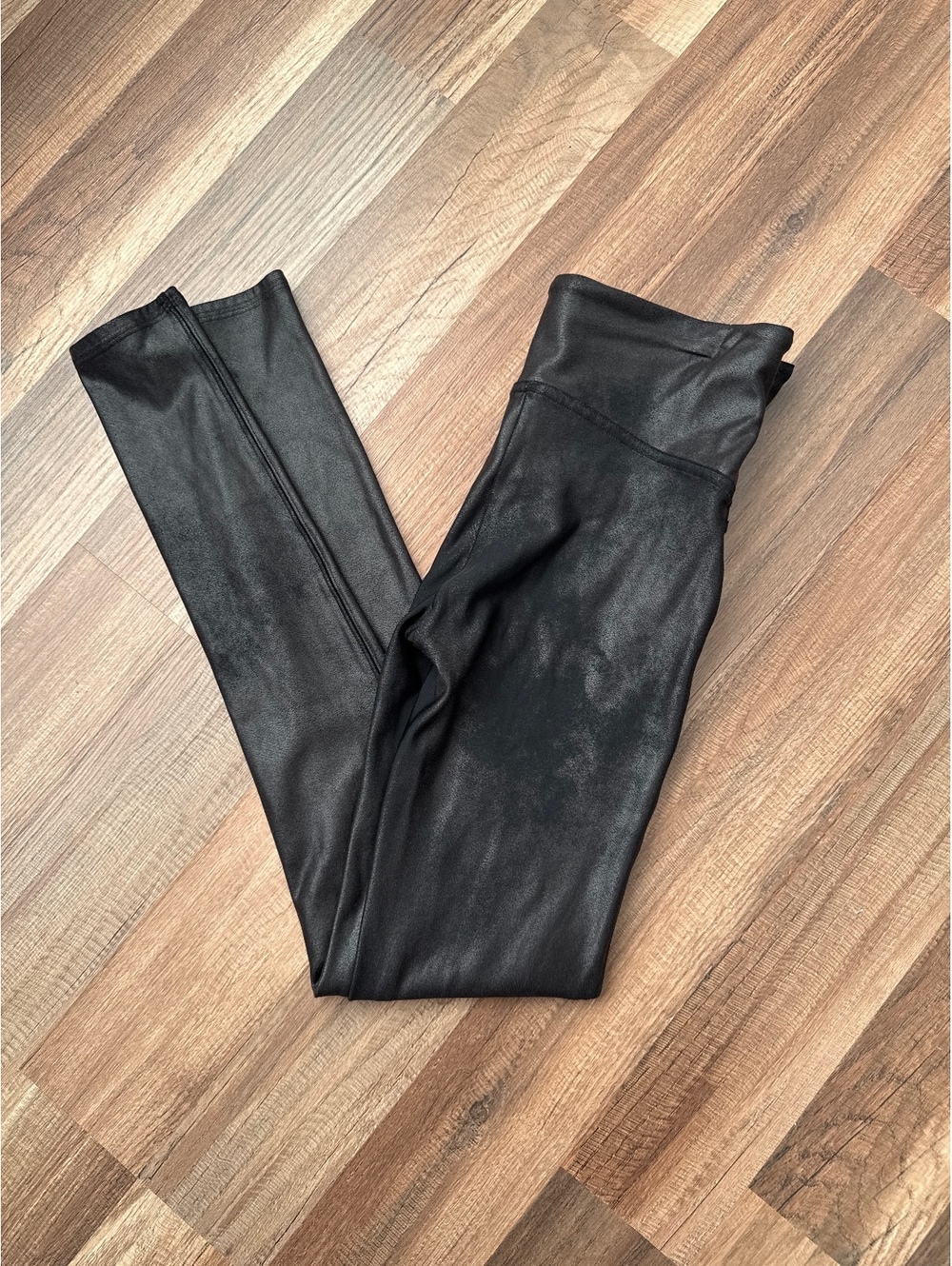 SPANX Faux Leather Leggings Women’s Medium Black High Rise 28” Inseam